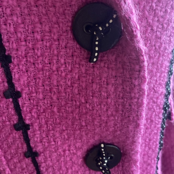 Canvasbacks fuchsia boucle jacket novelty ribbon trim size 8 - Picture 3 of 4